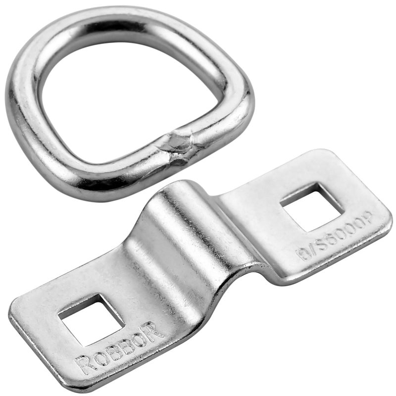 Robbor D Ring,Tie Down Anchor 4 Pk Robbor Surface Mount Tie Down Ring Heavy Duty 6000 Pound Breaking Strength Super Strong Forged Steel for Trailer Cargo Control, Tying Down Motor Bikers,ATV's - Image 4